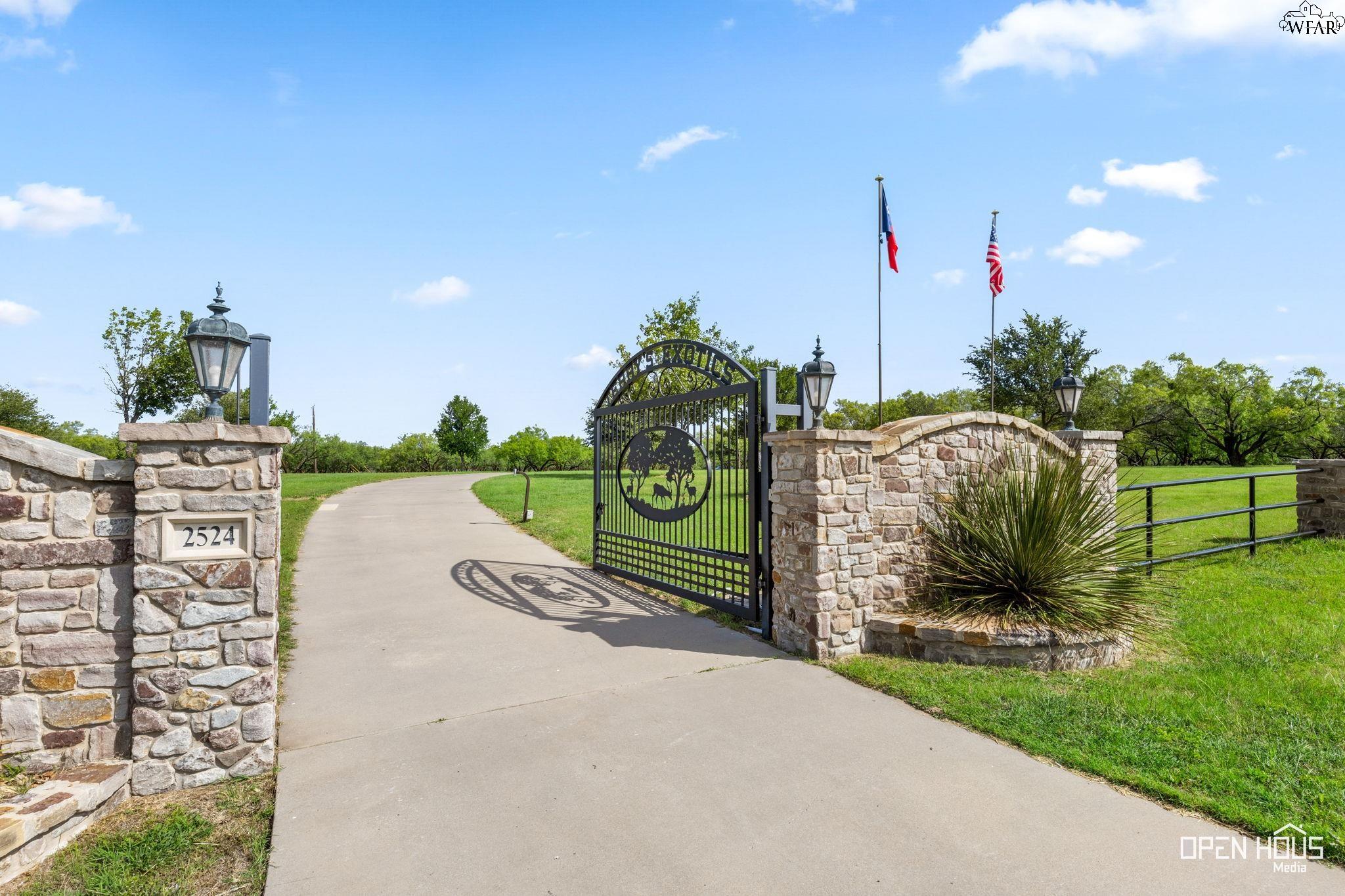 Gated stone entrance