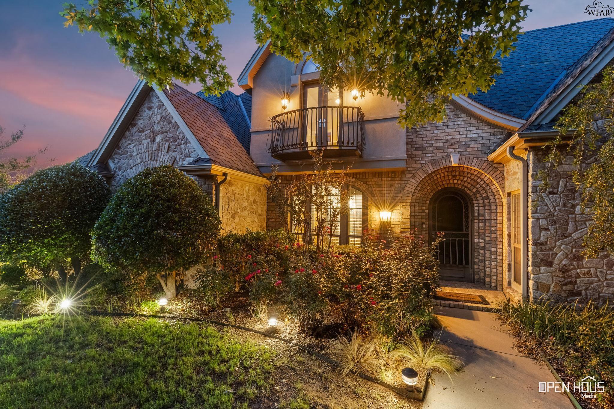 Stone entry at dusk