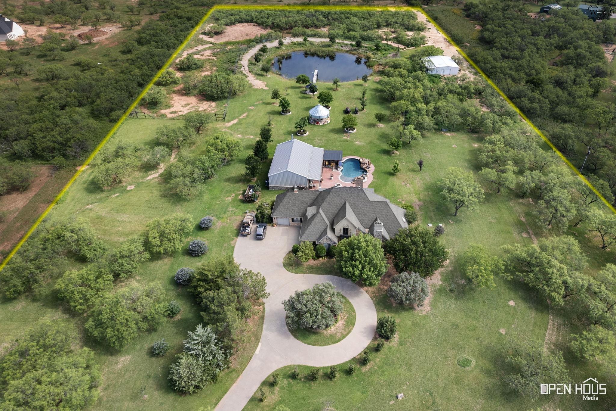 Aerial of estate grounds